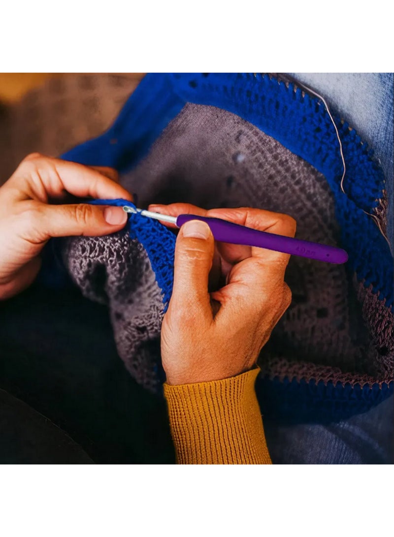 30 قطعة من مجموعات خطاطيف الكروشيه بحقيبة تخزين ومقابض ناعمة وإبر كروشيه ألومنيوم ومجموعة إبر حياكة خيوط النسيج وأدوات خياطة ونسج DIY - Image 5